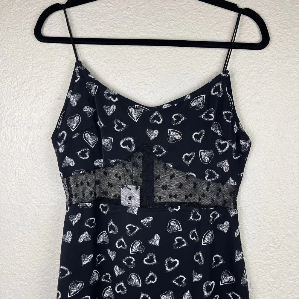 Cider Little Black Heart Midi Dress NWT - Picture 2 of 7
